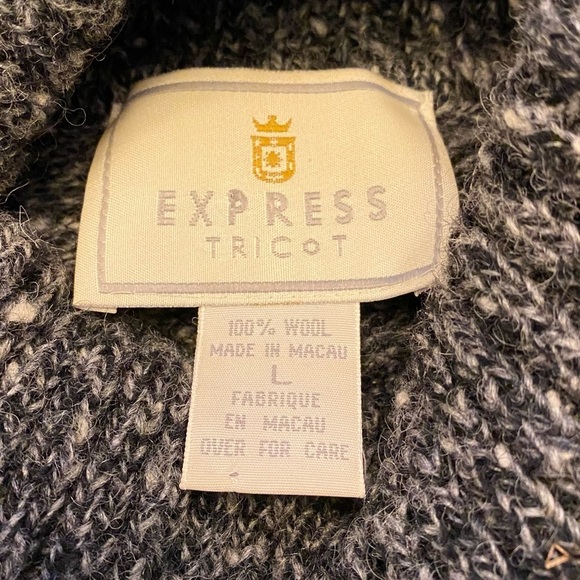 15. Vintage Express Tricot Chunky Wool Turtleneck Tunic 90s Sweater Size Large - Picture 10 of 15